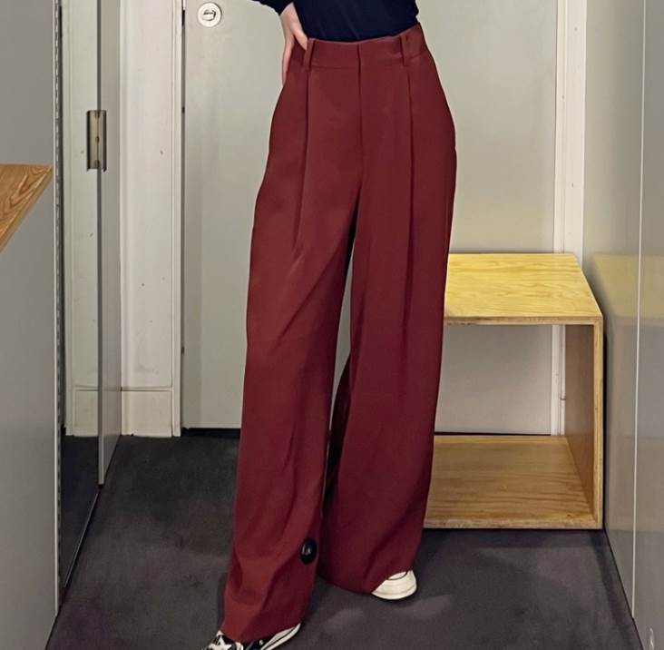 Rakuten - ボトムス パンツ レトロ パンツ ワイドパンツ シンプル 冬 ワイド 春 メンズライク 30代 オールシーズン 夏 ロング カラーパンツ 大人 秋 こなれ感 ボトムス 20代 10代 ロング丈 モード系 無地 ハイウエスト