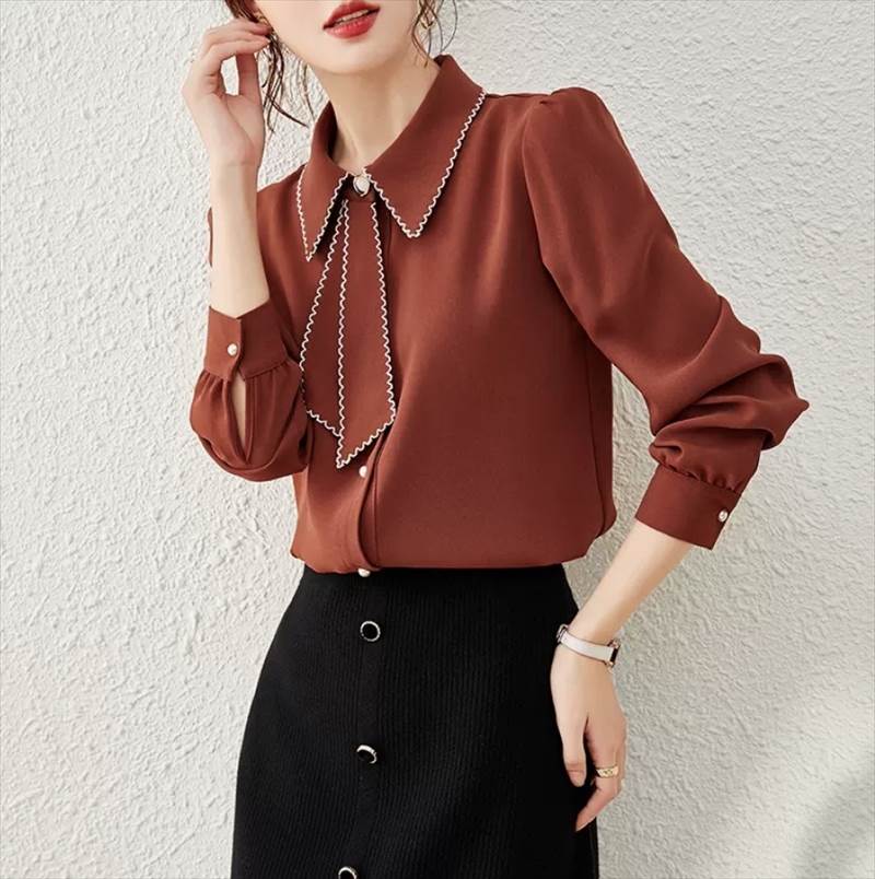 Rakuten - トップス デート きれいめ デート シャツ 個性的 ルーズ カットソー 10代 ガーリー シンプル 存在感 秋 大人女子 20代 春 主役級 おしゃれ トップス クール 長袖 かわいい 上品 袖あり 大人可愛い