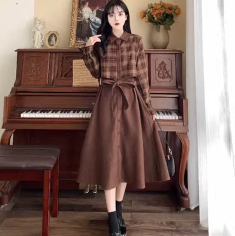 乐天商城 - ワンピース デート きれいめ デート フレアワンピース 個性的 ルーズ ミモレ丈 10代 ガーリー シンプル 存在感 秋 大人女子 20代 春 主役級 おしゃれ ワンピース クール 長袖 かわいい 上品 袖あり 大人可愛い