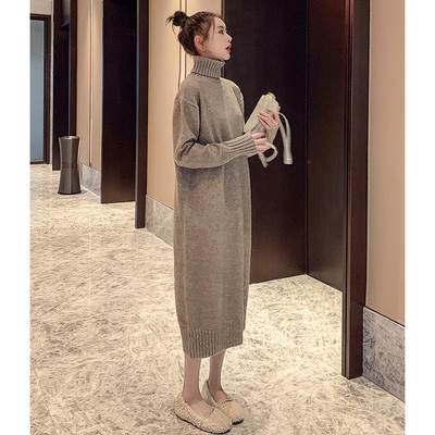 Rakuten - ワンピース ロング シンプル ロング ロング丈 女性用 レディース タートルネック ショッピング 40代 カジュアル お出かけ 休日 冬 普段使い 女子会 マタニティ こなれ感 ワンピース ママ ニット かわいい 大人女子 ストレート 大人可愛い