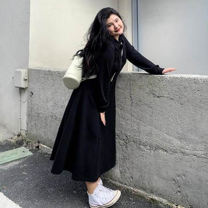 Rakuten - ワンピース 大人可愛い 大人可愛い 学生 おしゃれ ロング丈 シンプル 大人 Aライン ワンピース 袖あり 襟付き かわいい 長袖 カジュアル