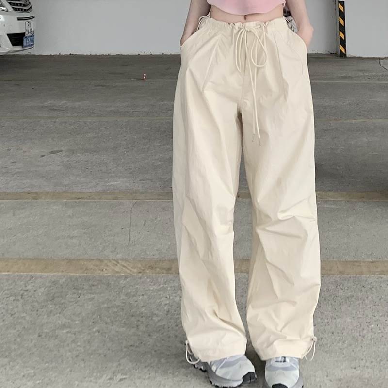 Rakuten - ボトムス パンツ こなれ感 パンツ ズボン ルーズ メンズライク ハイウエスト マニッシュ 大人女子 ボーイッシュ スポーティー かっこいい 上品 レギュラー丈 ラフ 伸縮性 カジュアル ボトムス シンプル 薄手 リボン 大人 お洒落 ウエストゴム