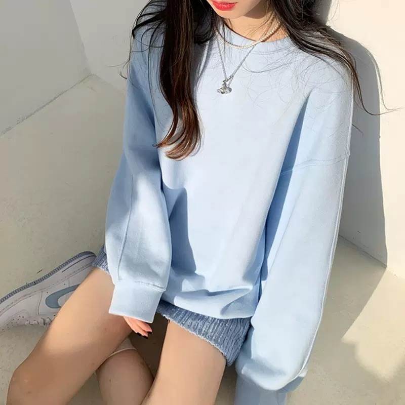 レディース トップス 大人可愛い トップス トレーナー エレガント モード系 長袖 春 クール きれいめ 存在感 抜け感 大人女子 秋 とろみ感 主役級 上品 レディース モダン ラウンドネック プルオーバー 大人 無地 ルーズ