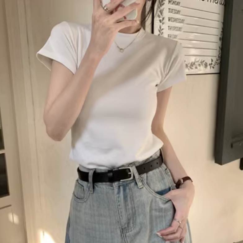 乐天商城 - レディース 夏 お出かけ 夏 Tシャツ 半袖 主役級 無地 存在感 デイリー 春 かわいい ラフ こなれ感 シンプル イベント 大人可愛い トップス レディース おしゃれ きれいめ 送料無料 レトロ 抜け感 キレカジ