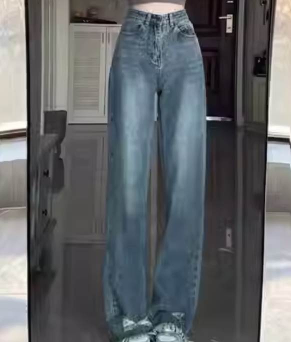 Ladies Cut Off Cut Off El daño de la manipulación de los pantalones de Denim Lady Wide Pantalones Gratis de envío Vintage Rough Bottoms Retro — vista 2