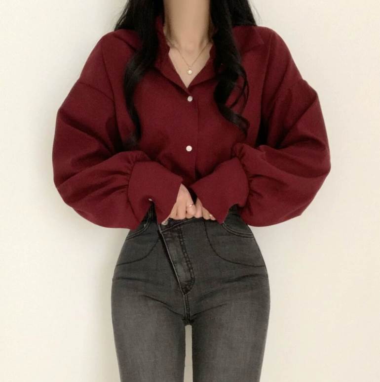 Rakuten - レディース トップス こなれ感 トップス シャツ カジュアル デート 襟付き お出かけ かっこいい 春 女子会 かわいい 無地 ボリューム袖 大人可愛い ショッピング 上品 レディース 秋 休日 バルーン袖 ドロップショルダー おしゃれ ワイド