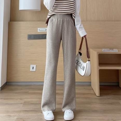 Rakuten - レディース パンツ マキシ パンツ ボトムス カジュアル 無地 ワイド 秋 シンプル ガーリー 冬 ベルベット 大人可愛い ロング ポケット ルーズ かわいい レディース ゆったり デート フルレングス メンズライク きれいめ 裾ワイド