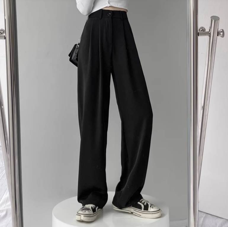 Rakuten - レディース パンツ ワイドパンツ パンツ ボトムス かっこいい オールシーズン ワイド デート おしゃれ 秋 お出かけ きれいめ カジュアル ロングパンツ ハイウエスト 冬 シンプル レディース タック 休日 ロング 夏 上品 ストレート