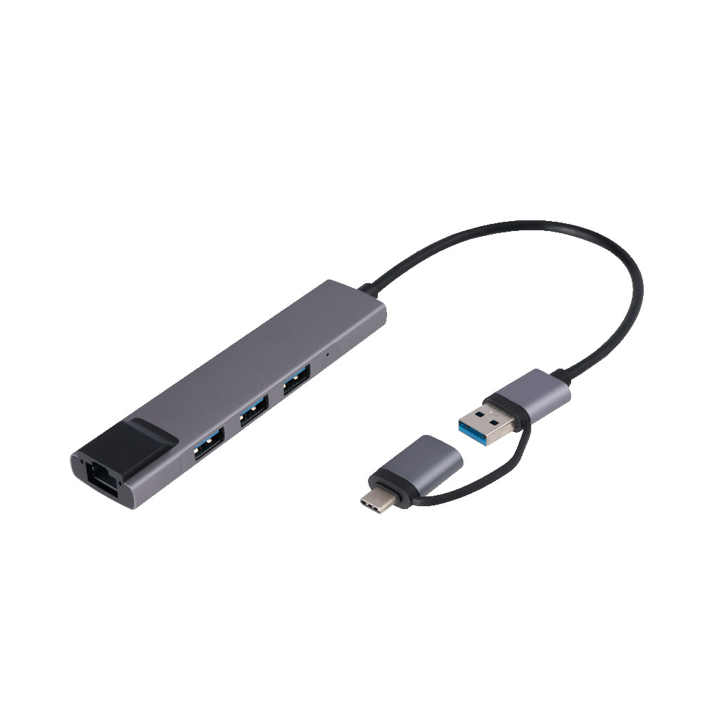 iJoV Digio2 USBnu 3|[g Type-C & USB-AΉ 3.2Gen1Ή LANA_v^ LLANڑłUSBnu O[ UH-C3L373GY