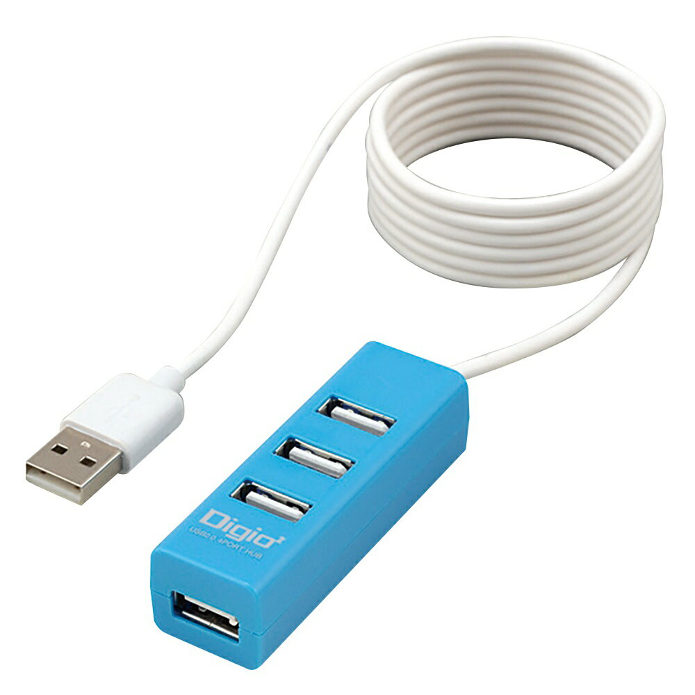 iJoV Digio2 USBnu 4|[g USB2.0 P[ǔ^120cm USB[qg ₷ u[ UH-2614BL