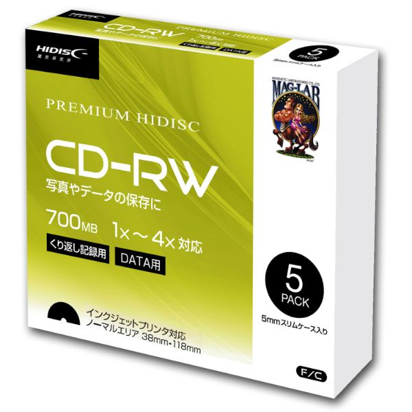 HIDISC データ用 CD-RW 1-4倍速5mmスリム