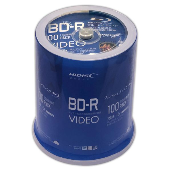 HIDISC BD-R 1^ 6{ 25GB 100 XshP[X VVVBR25JP100 HIDISC