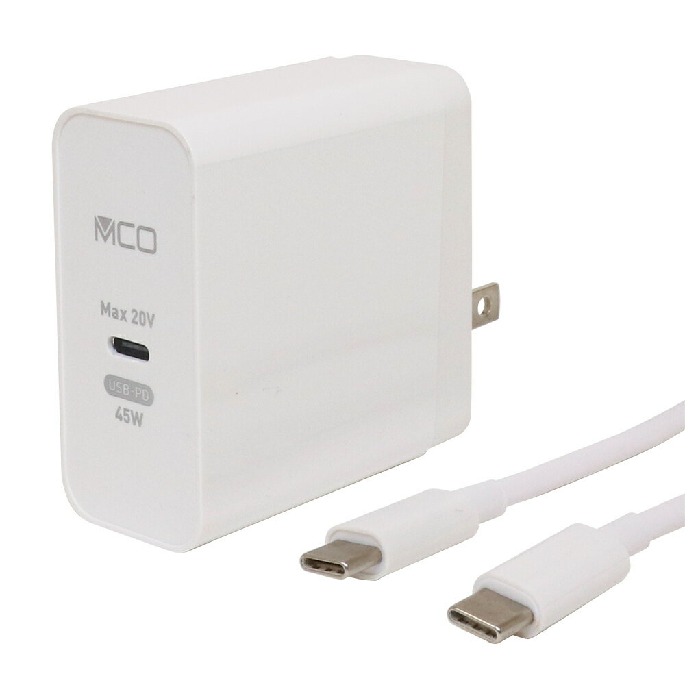 【メーカー直販】ナカバヤシ（ミヨシ）MCO USB PD対応 USB-ACアダプタ 45W Type-Cケーブル付 IPA-CS01