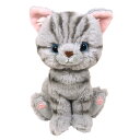 ぬいぐるみ 猫 キトン アメリカンショートヘア アメショ グレー Kittenお座り ねそべり ぷっくり肉球