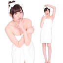 美人のバスタオル バスタオル風 コスチューム タオル巻き風 ワンピース 白 ヘアバンド付き セクシー コスプレ ルームウェア