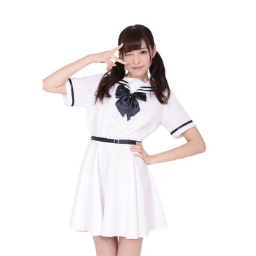 【A&T Collection】【君の名は白制服】 あす楽 コスプレ 女子高生 半袖 制服 ギャル セット セーラー服 イベント 衣装 白セーラー コスプレ衣装 コスチューム 仮装 サイズM