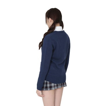 【A&T Collection】【しんぷる with カーデ　ネイビー】 ベスト コスプレ カーディガン 制服 女子高生 パーティー かわいい 洗濯可