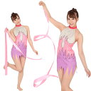 日本新体操連合組合 新体操 コスプレ 衣装 ピンク リボン付き セクシー コスチューム 仮装 イベント ハロウィン 撮影 ステージ衣装