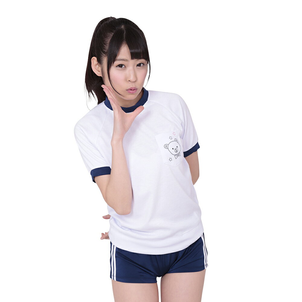 【A&T Collection】【イマドキ体操服】 体操着 サイズM コスプレ コスチューム ブルマ 体操着 体操服 スポーツ 制服 くまさん くま 女子高生 学校 jk かわいい 紺 短パン コスプレ衣装