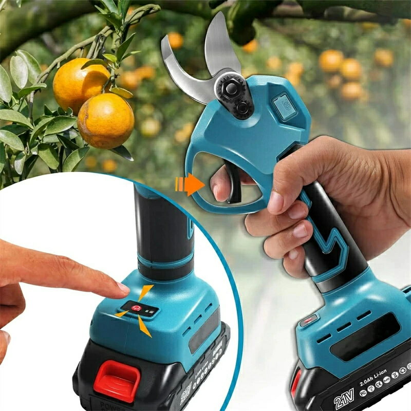 【翌日発送】電池2個＋充電器1個【 SALE】充電式剪定ばさみ 電動剪定バサミ 電動剪...