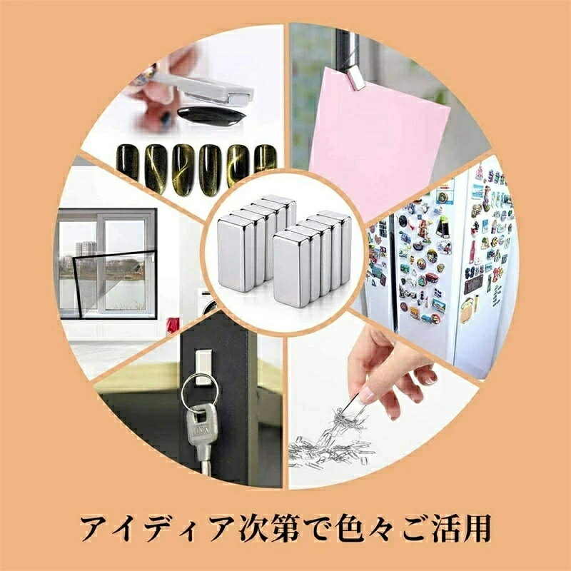 【最新登場 】40種類の規格ネオジム磁石 ネオジウム磁石 5×5×5mm / 10×10×10mm/-40*20*5mmダブル沈み穴5.5mm など長方形 角形 超強力 磁石 マグネット N35 永久磁石 【10個/20個/30個/100個】キッチン オフィス 事務所 倉庫 工場 DIY ハンドメイド 科学 キッチン 3