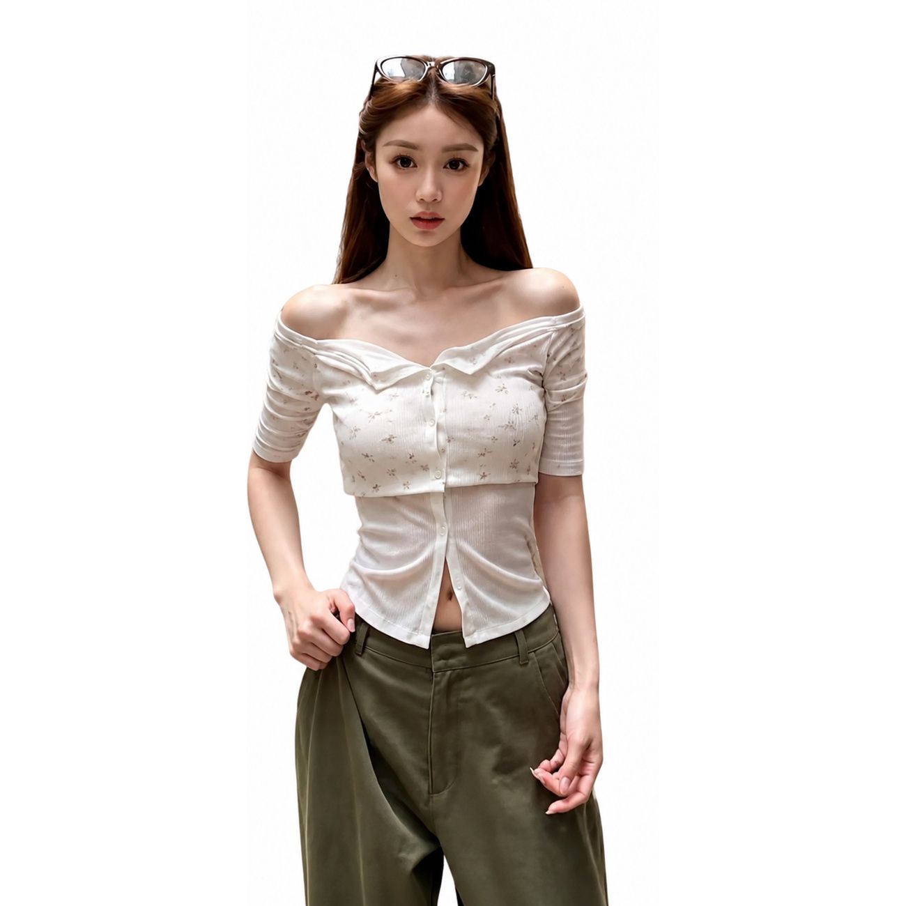 　　　 ◆◇◆売れている秘密◆◇◆ [S] バスト:80 着丈:54 / [M] バスト:84 着丈:58 / [L] バスト:88 着丈:62 【華やかな花柄カットソー】オフショルダーのデザインがデコルテラインを美しく見せ、女性らしい魅力を引き立てるレディース夏服です。柔らかな花柄プリントが甘すぎず、大人の可愛らしさを演出します。お出かけやデートなど、特別な日の装いにもぴったりなオフショルダーTシャツです。 【スリムな韓国風トップス】体に心地よくフィットするスリムフィット仕様で、すっきりとした縦ラインを強調します。レイヤード風のデザインとフロントボタンがアクセントになり、着痩せ感のある美しいシルエットを作ります。トレンド感のある韓国風トップスとして、毎日のコーディネートで活躍します。 【着心地の良いカジュアルトップス】肌触りが柔らかく、通気性に優れた素材を採用しているため、汗ばむ季節でも爽やかな着心地を保ちます。伸縮性もあり動きやすく、デイリーユースからレジャーまでストレスフリーで過ごせるカジュアルトップスです。夏の暑い日も涼しく快適におしゃれを楽しめます。 【お手入れ簡単な半袖シャツ】丁寧な縫製で仕上げており、型崩れしにくく長くご愛用いただけます。ご家庭での洗濯が可能で、乾きやすいため日常のケアも簡単です。何度洗っても風合いが損なわれにくく、忙しい毎日でも気軽に取り入れられる便利な半袖シャツとして重宝する一枚です。 　　　◆◇◆注意事項◆◇◆ご覧のモニターの環境、撮影環境により実物と色味が異なって見える場合がございます。湿った状態で他のものと擦り合わせると色が移る恐れがあります。濃色品の洗濯時は、白色、淡色と分けて洗ってください。説明 【商品紹介】 ◆[S] バスト:80 着丈:54 / [M] バスト:84 着丈:58 / [L] バスト:88 着丈:62 ◆【華やかな花柄カットソー】オフショルダーのデザインがデコルテラインを美しく見せ、女性らしい魅力を引き立てるレディース夏服です。柔らかな花柄プリントが甘すぎず、大人の可愛らしさを演出します。お出かけやデートなど、特別な日の装いにもぴったりなオフショルダーTシャツです。 ◆【スリムな韓国風トップス】体に心地よくフィットするスリムフィット仕様で、すっきりとした縦ラインを強調します。レイヤード風のデザインとフロントボタンがアクセントになり、着痩せ感のある美しいシルエットを作ります。トレンド感のある韓国風トップスとして、毎日のコーディネートで活躍します。 ◆【着心地の良いカジュアルトップス】肌触りが柔らかく、通気性に優れた素材を採用しているため、汗ばむ季節でも爽やかな着心地を保ちます。伸縮性もあり動きやすく、デイリーユースからレジャーまでストレスフリーで過ごせるカジュアルトップスです。夏の暑い日も涼しく快適におしゃれを楽しめます。 ◆【お手入れ簡単な半袖シャツ】丁寧な縫製で仕上げており、型崩れしにくく長くご愛用いただけます。ご家庭での洗濯が可能で、乾きやすいため日常のケアも簡単です。何度洗っても風合いが損なわれにくく、忙しい毎日でも気軽に取り入れられる便利な半袖シャツとして重宝する一枚です。 【洗濯の注意事項】 ★洗濯機洗い可/手洗い可