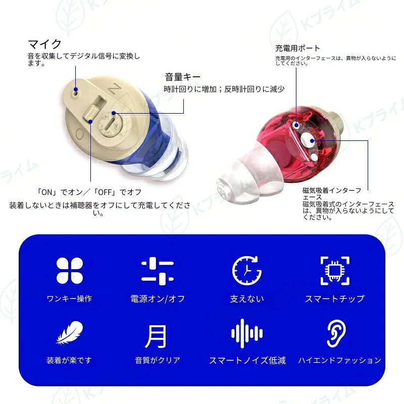 集音器 高齢者 しゅうおんき4段階音量調整 簡単操作 音声拡聴器 3g軽量設計 コンパ...