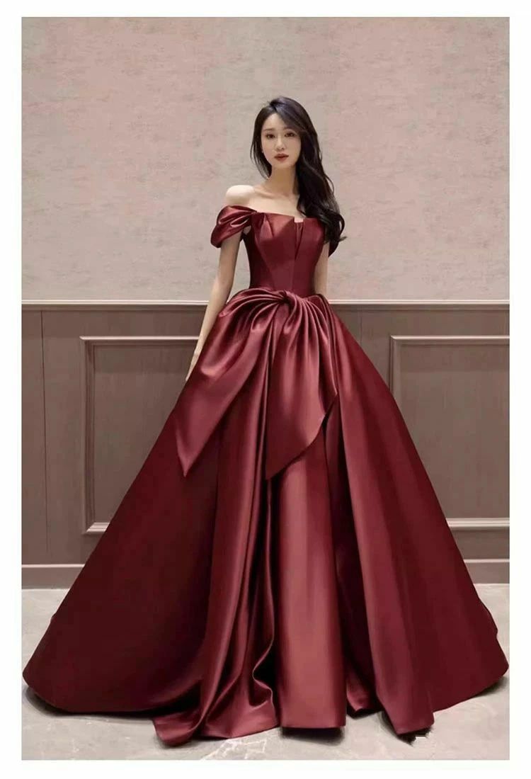 樂天商城 - レディース ウエディングドレス 花嫁 前撮り ピアノ フォーマル 結婚式 ワインレッド カクテルドレス 肩出し セクシー カラードレス ロングドレス お呼ばれ 卒業式 披露宴 イブイングドレス 演奏会 発表会 ドレス 大人 成人式 二次会 ウエディング パーティードレス
