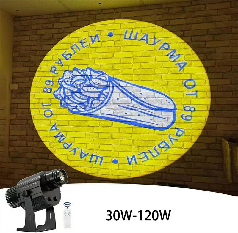 乐天商城 - 広告ロゴプロジェクター、30W~120W屋内および屋外のIP68防水プロジェクター、展示会、焼肉屋の看板、会社のロゴ、ショップ、バー、パーティー 1年保証 (30W~120W防水)