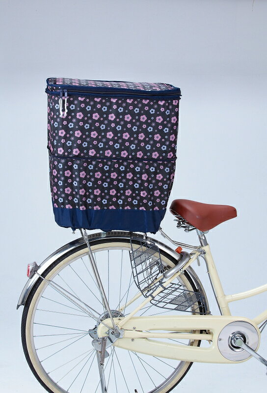 川住 後カゴカバー モダンアート2段式 K-FP6 【自転車】【花柄】
