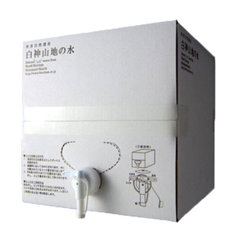 内容量:10L 原材料:水(湧水) 商品サイズ(高さ×奥行×幅):235mm×235mm×235mm