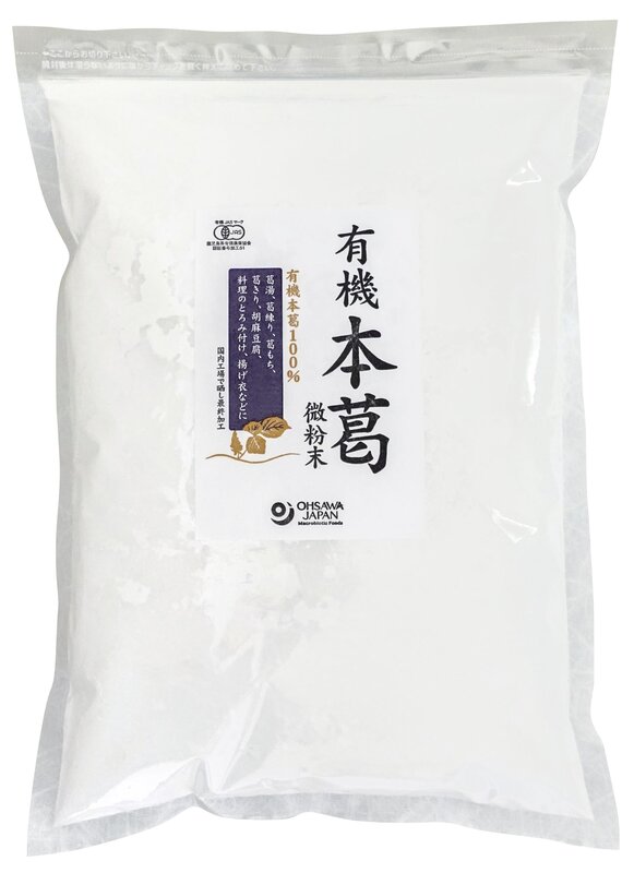 本葛粉ならではの滑らかな舌触り 国内工場で最終加工 葛湯や葛練り、ごま豆腐、とろみづけなどに