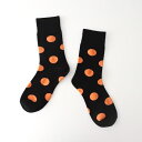 【IMPORT POP SOCKS】オレンジドット ソックス | レディース 総柄 くつ下 靴下