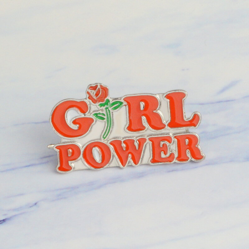 GIRL POWER pins ガールパワー ピンバッジ ブローチ ポップ メッセージ ピンズ バッジ アクセサリー プレゼント ギフト レディース メンズ