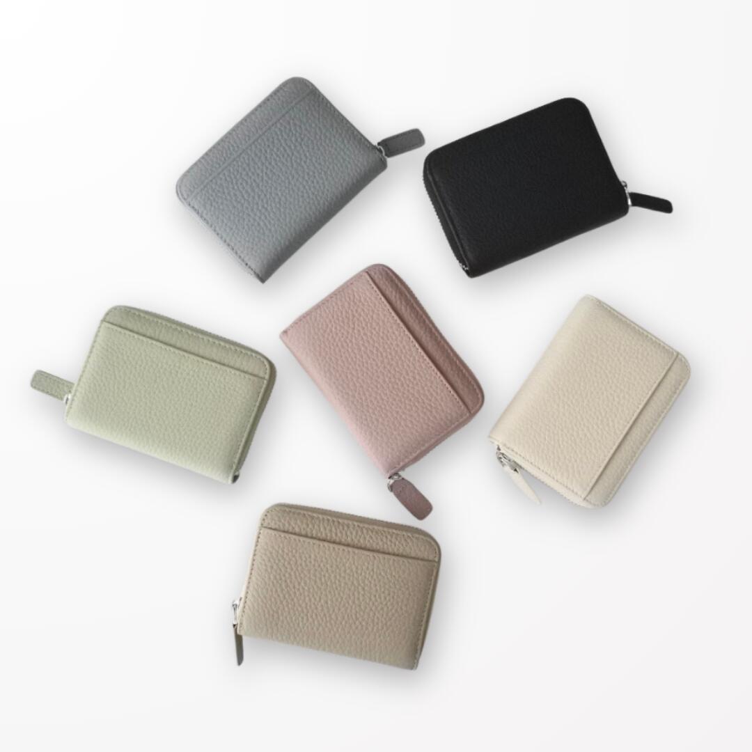 ミニウォレット コンパクト財布 カードケース 小銭入れ スキミング防止（6 colors）かわいい 小さい コンパクト 財布 牛革 メンズ レディース