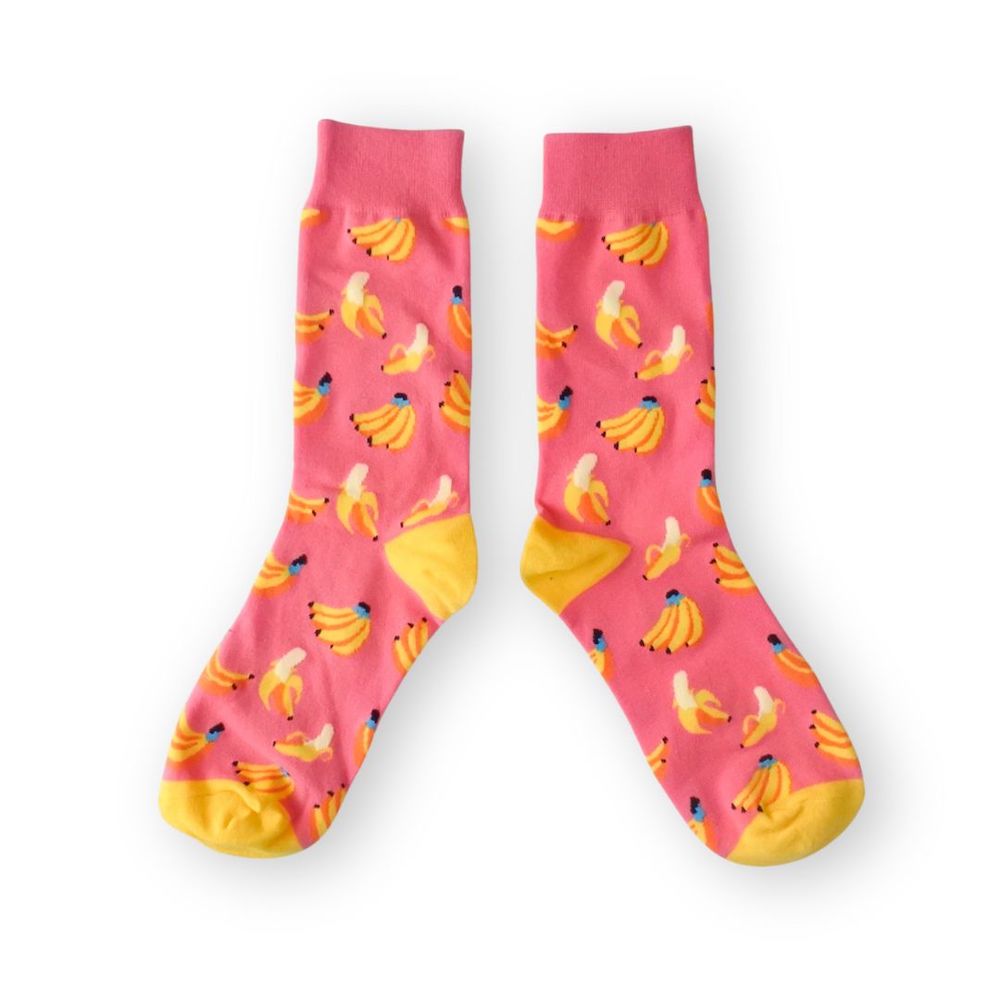 バナナ デザイン クルーソックス ユニセックス レディース メンズ 総柄 くつ下 靴下 IMPORT POP SOCKS