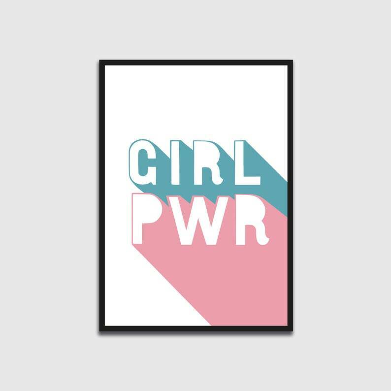 Girl Power Typography Print A4 アート ポスター 北欧 リビング Pop Art Poster