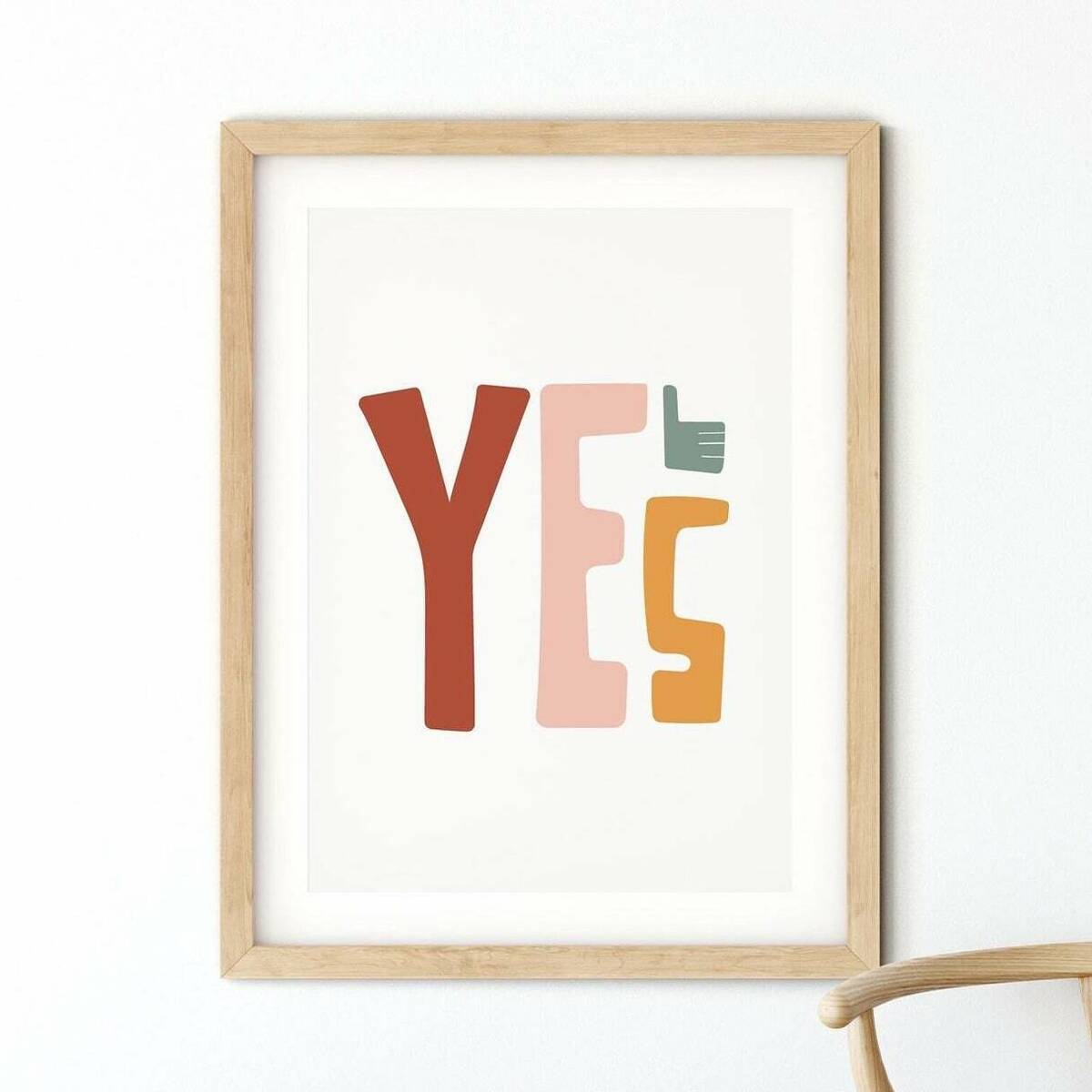 YES Typography Print A3 アート ポスター 北欧 リビング Pop Art Poster