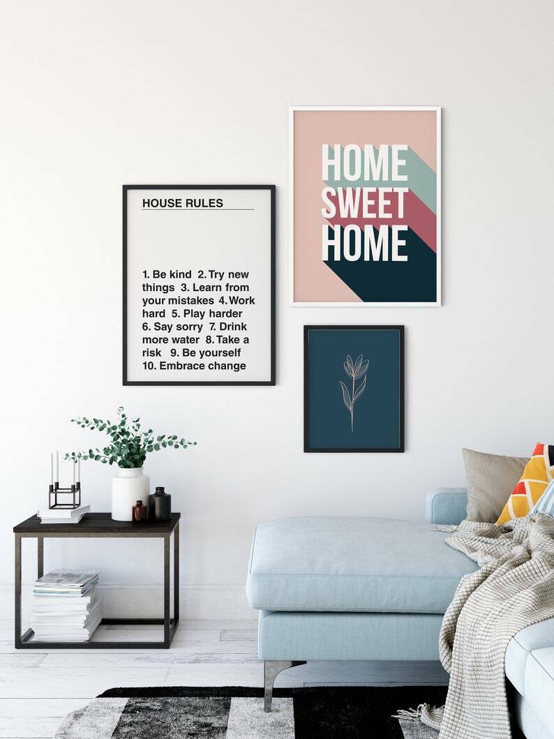 HOME SWEET HOME Typography Print A3 アート ポスター 北欧 リビング Pop Art Poster 2