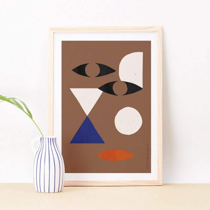 Abstract Face ii and geometric wall art Print A4 アート ポスター 北欧 リビング Pop Art Poster