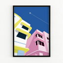 Two art deco buildings poster print (30 x 40cm) ポップ アート ポスター リビング Pop Art Poster