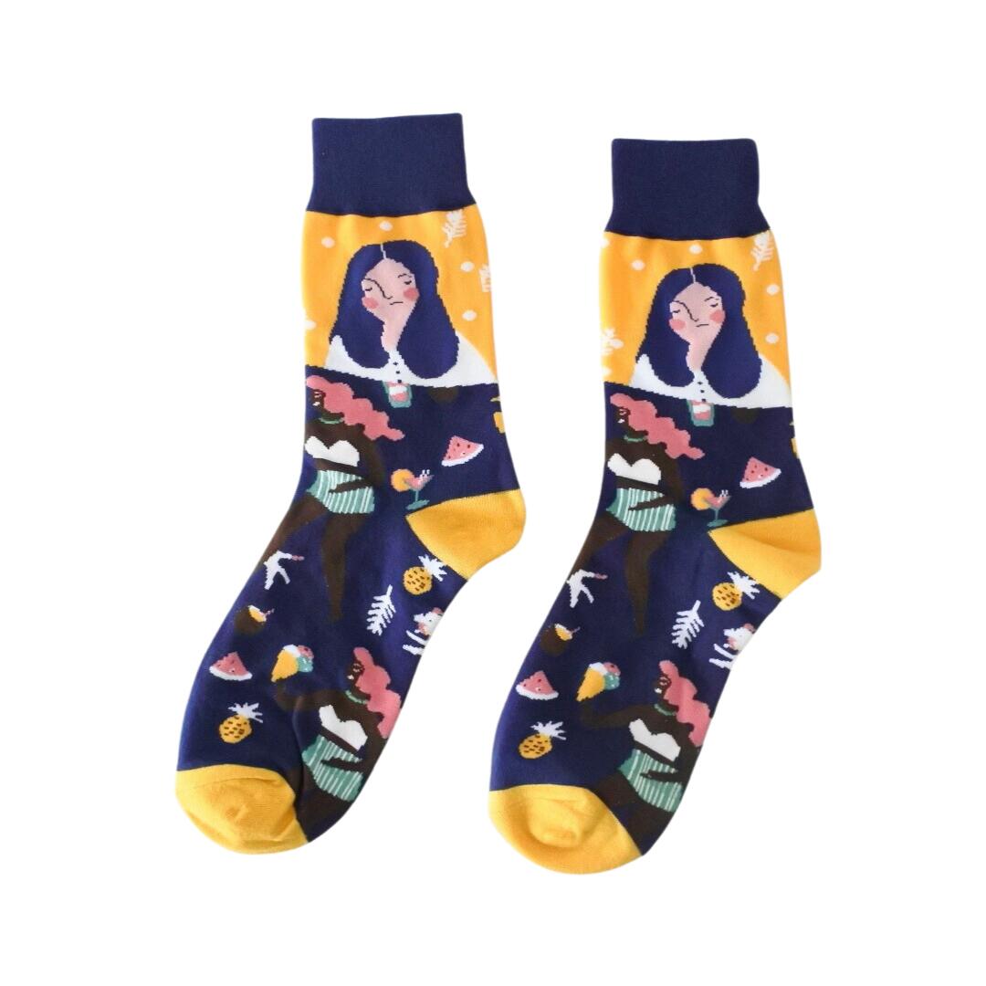 【IMPORT POP SOCKS】マイ ロンギング クルーソックス | レディース 総柄 くつ下 靴下