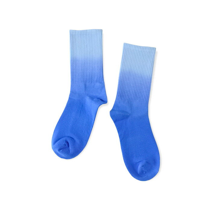 【IMPORT POP SOCKS】グラデーション 染め ソックス（ブルー） 靴下 メンズ レディース