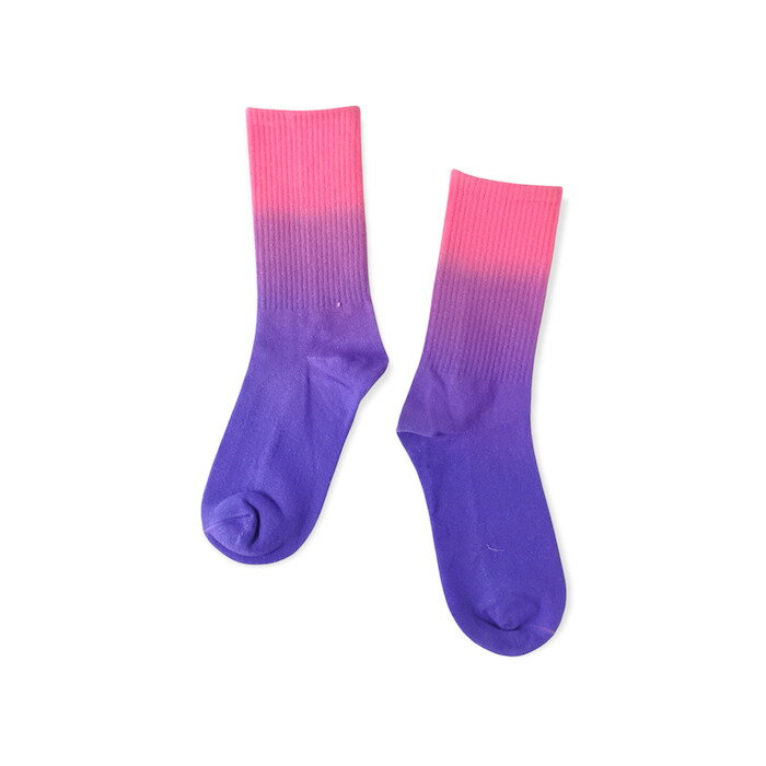 【IMPORT POP SOCKS】グラデーション 染め ソックス（パープル） 靴下 メンズ レディース