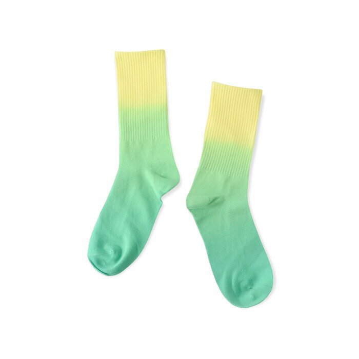 【IMPORT POP SOCKS】グラデーション 染め ソックス（グリーン） 靴下 メンズ レディース 1