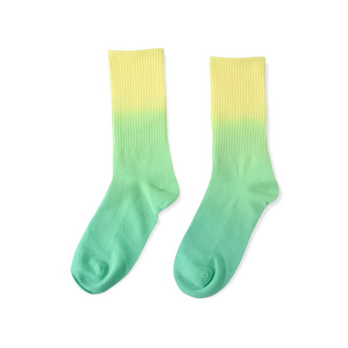 【IMPORT POP SOCKS】グラデーション 染め ソックス（グリーン） 靴下 メンズ レディース 2