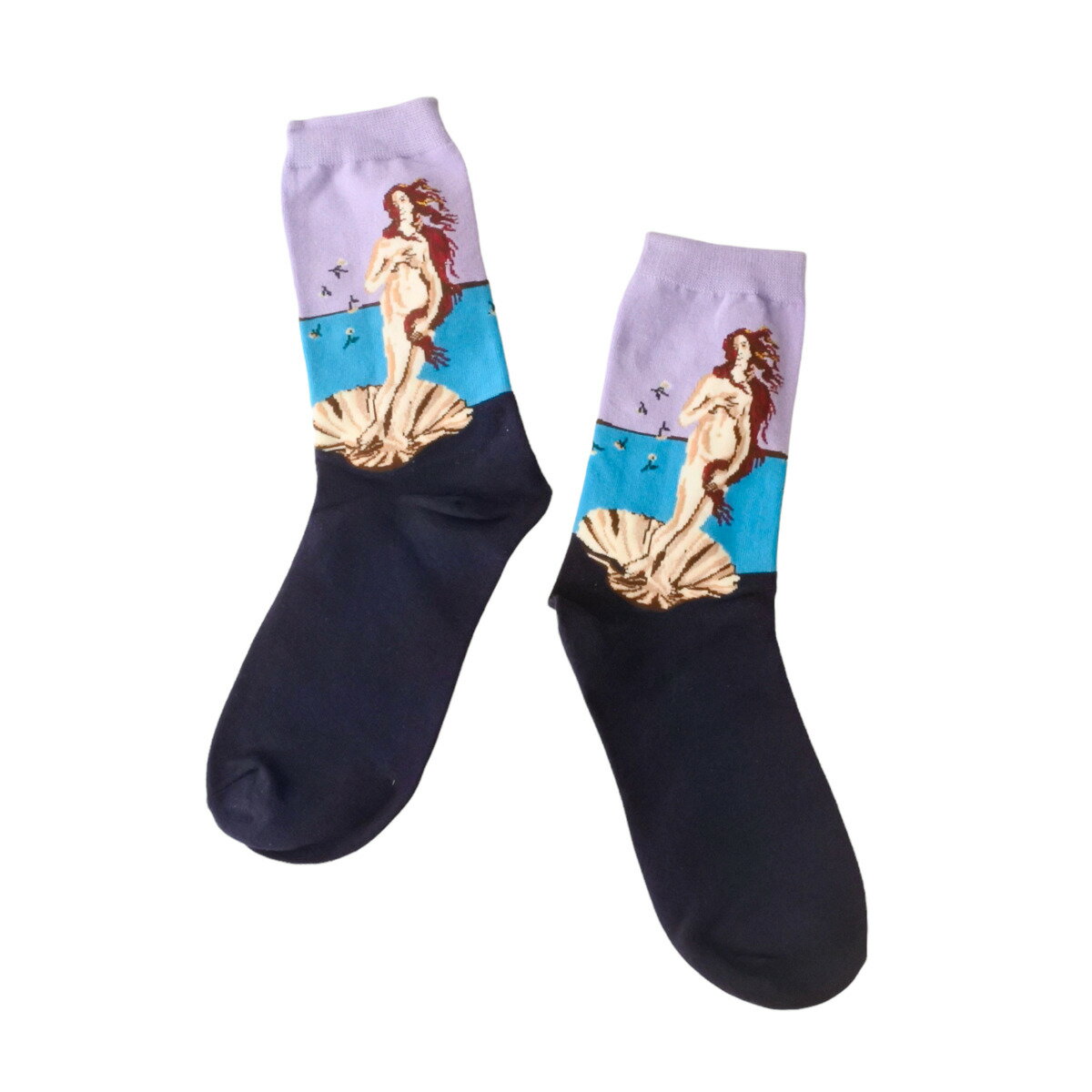 【IMPORT POP SOCKS】絵画モチーフ アート ソックス 靴下 (ヴィーナス誕生) | レディース メンズ 名画