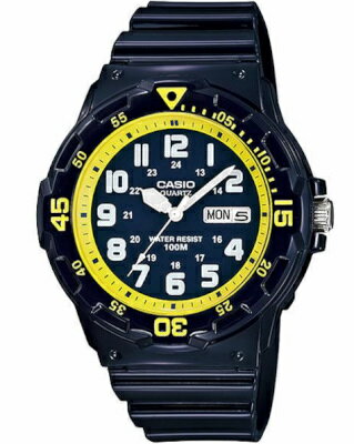 カシオ スポーツウォッチ 10気圧防水 メンズ アナログ 腕時計 文字盤 見やすい アラビア数字 カレンダー 24時間表示 方位 回転ベゼル ダイバーズ (MR...