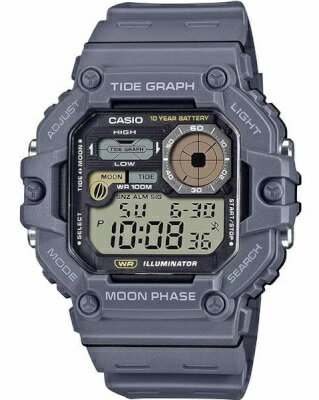 カシオ スポーツウォッチ メンズ デジタル 腕時計 ストップウォッチ タイマー 10年電池 サーフィン 時計 10気圧防水 (WSD24SP08KAG) タイド...