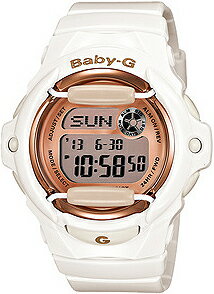 カシオ スポーツウォッチ BABY-G 20気圧防水 デジタル 腕時計 レディース 日付カレンダー ホワイト 白 腕時計 文字盤 見やすい ゴールド (BG-169G-7JF) ストップウォッチ カウントダウンタイマー EL ライト付き ランニングウォッチ カシオ マラソン ランニング 時計